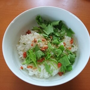 水菜と梅干しの混ぜご飯♡